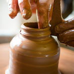 Patia Davis making a screw-top jar at Wobage Farm 2016